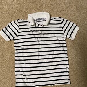 VTG B&W Striped Polo Shirt